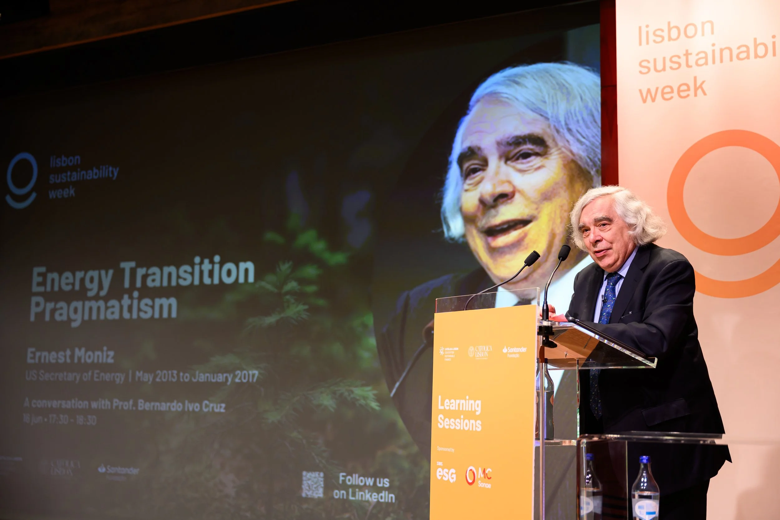 Ernest Moniz Keynote Speaker at Lisbon Sustainability Week by Center for Sustainable Finance at Católica-Lisbon