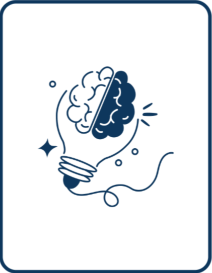 Light bulb with brain thinking