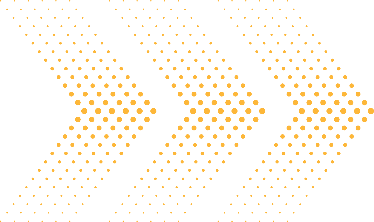 Pattern of evenly spaced orange dots forming three arrows pointing to the right.