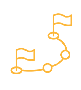 Flags marking completion points