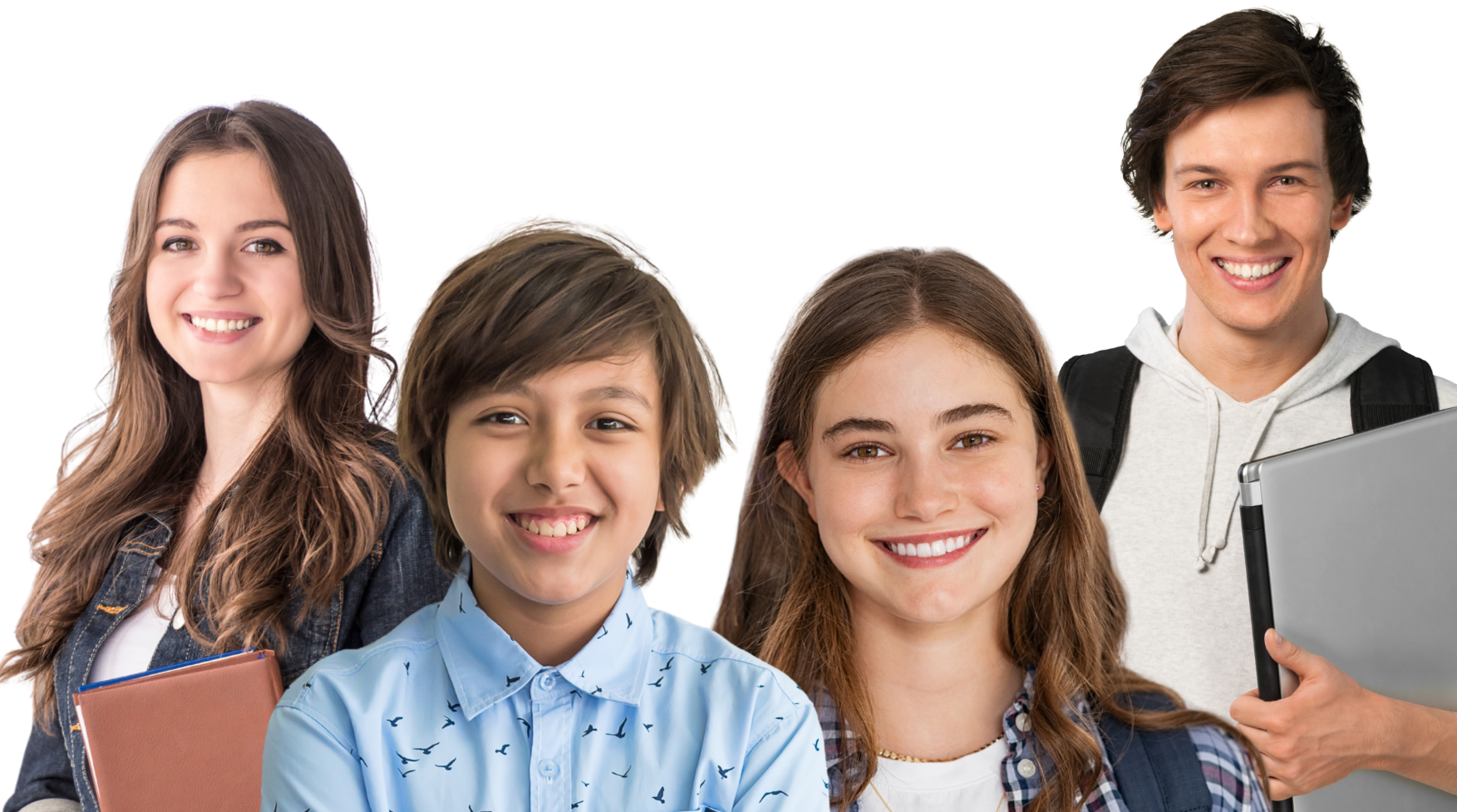 Four teenage students of differing age groups. Both males and females.