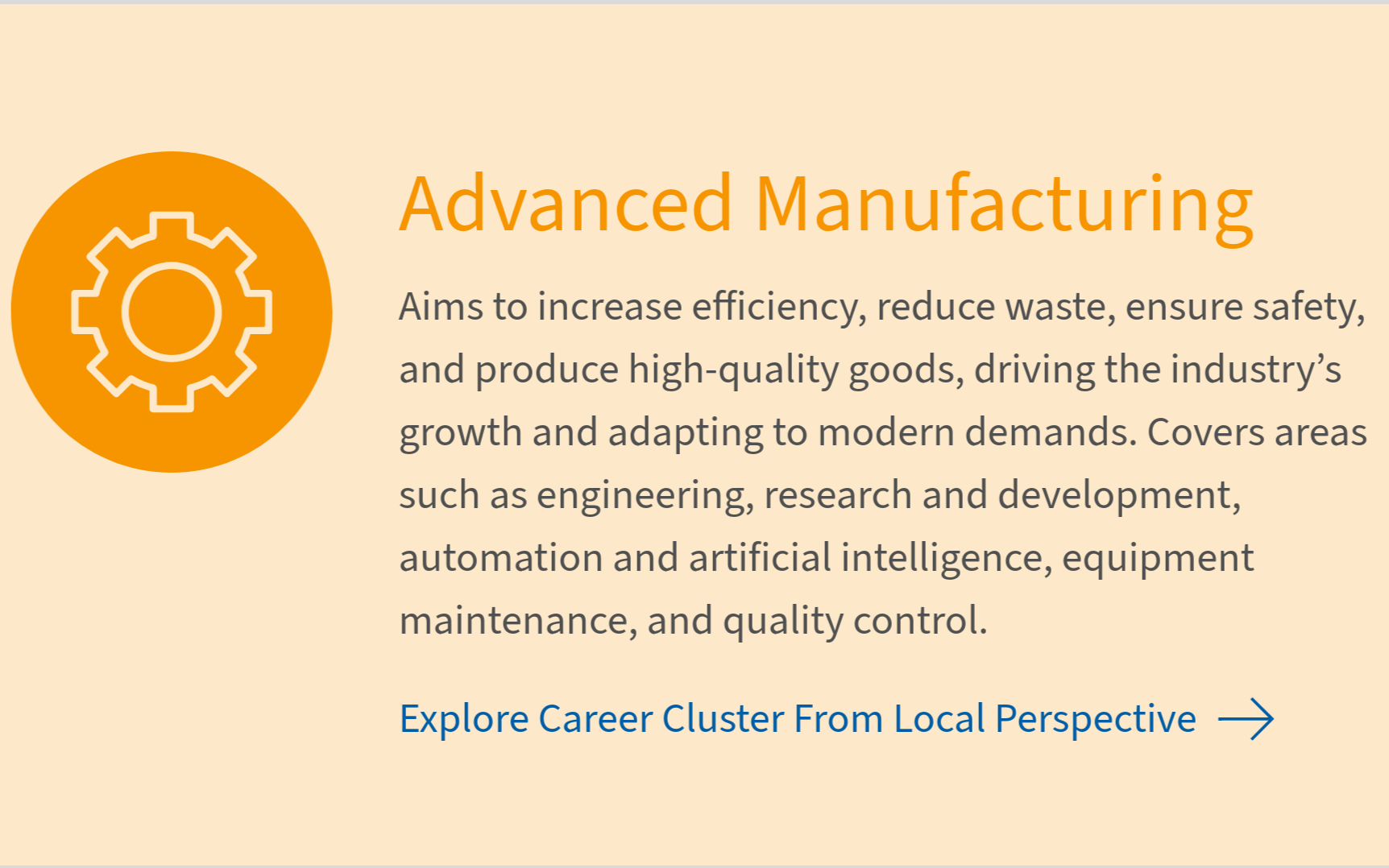 Advanced Manufacturing careers focused on innovation, automation, engineering, and production.