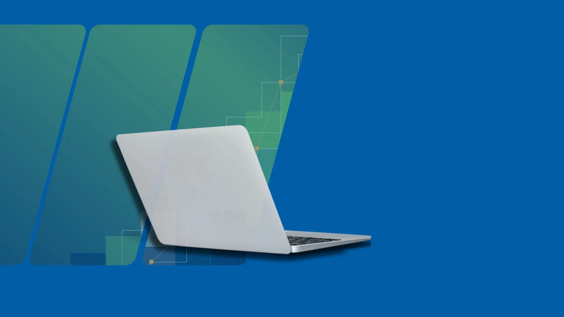 Laptop computer open.