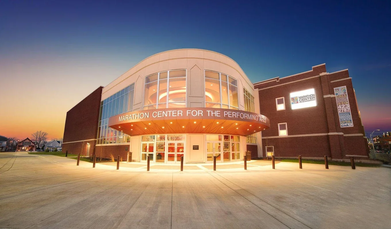 Exterior of the Marathon Center for the Performing Arts.