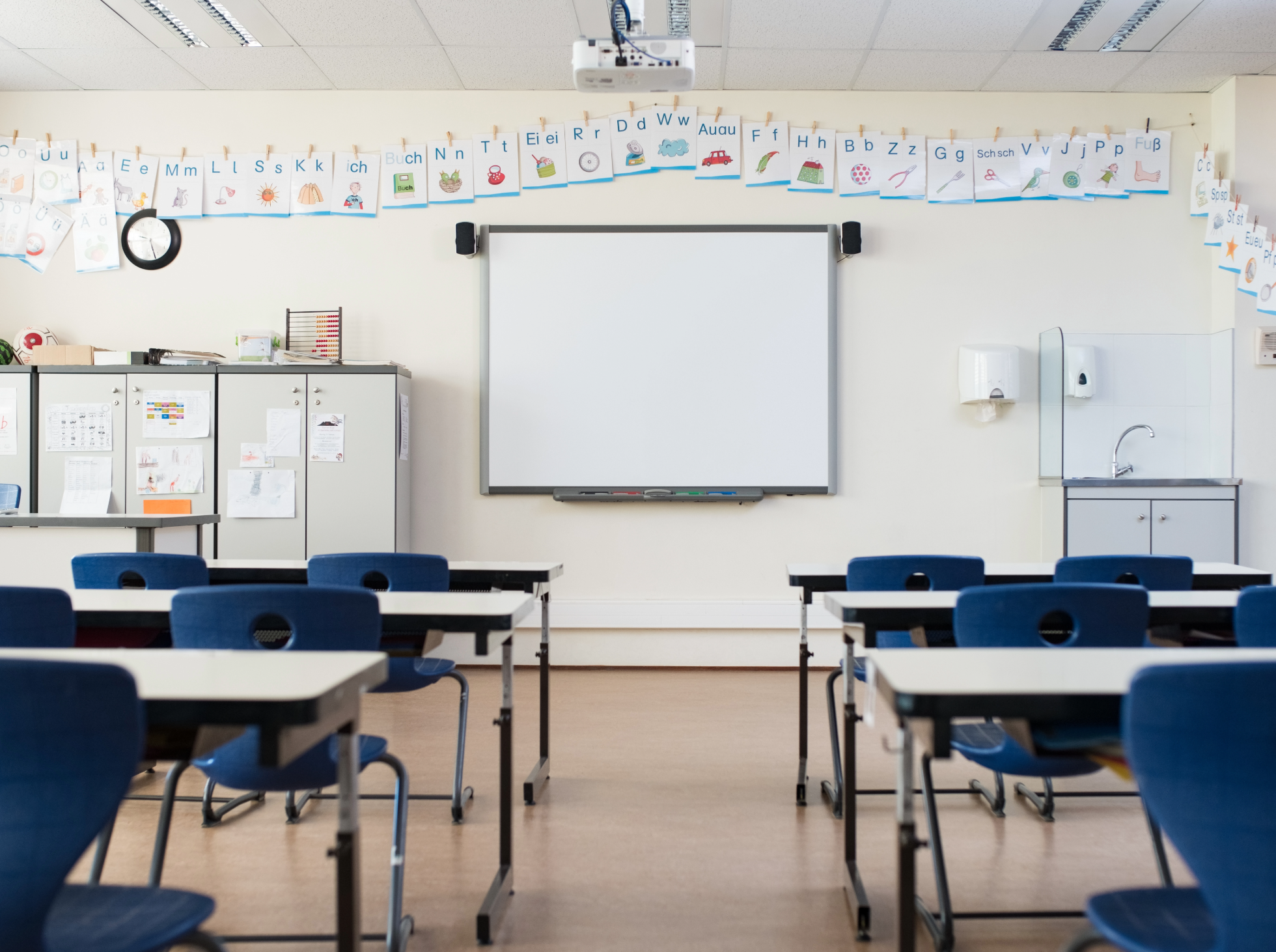 Empty classroom.