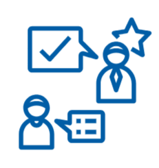 Person giving feedback