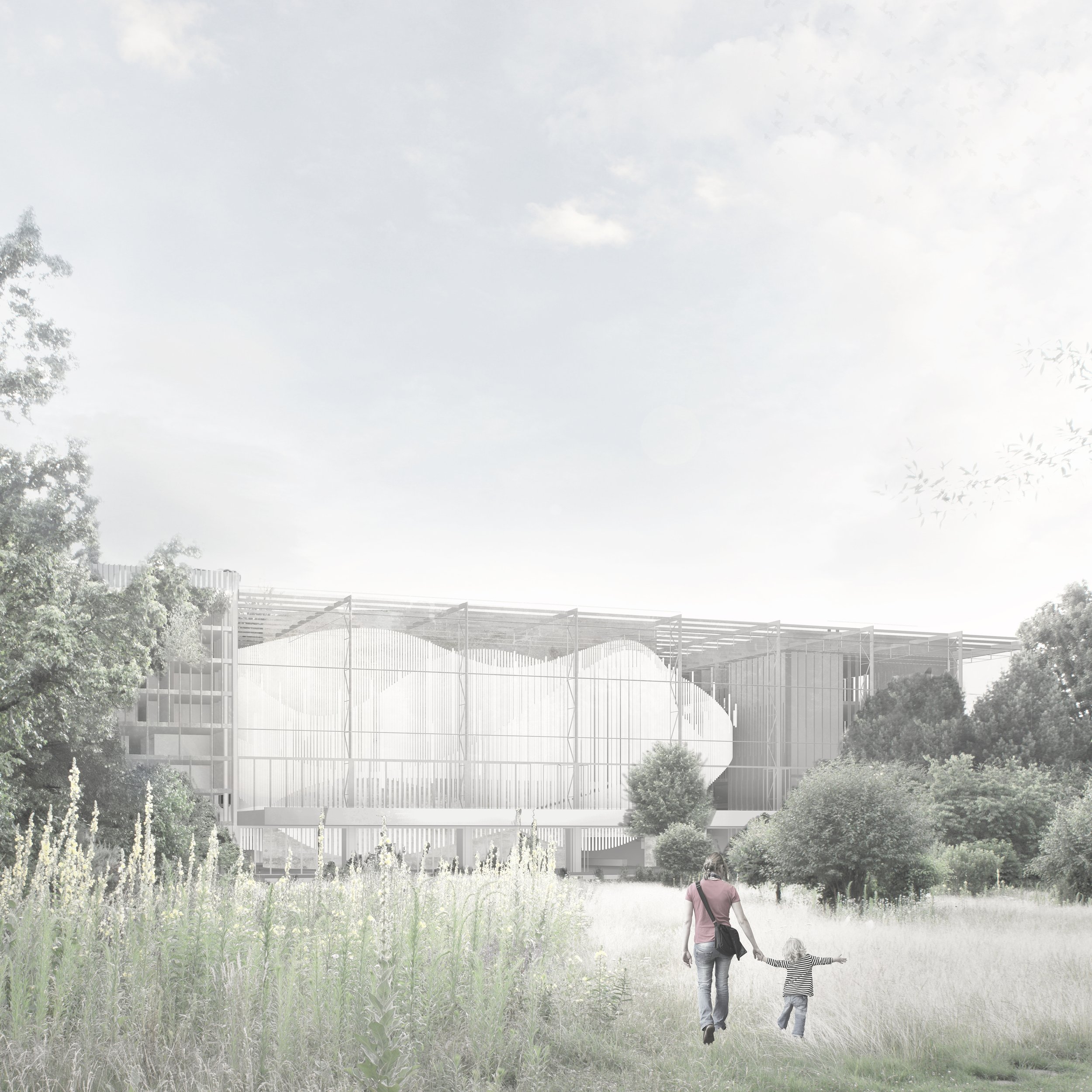 Entwurf "Quartett" für einen Musik-Campus in Münster (DE)