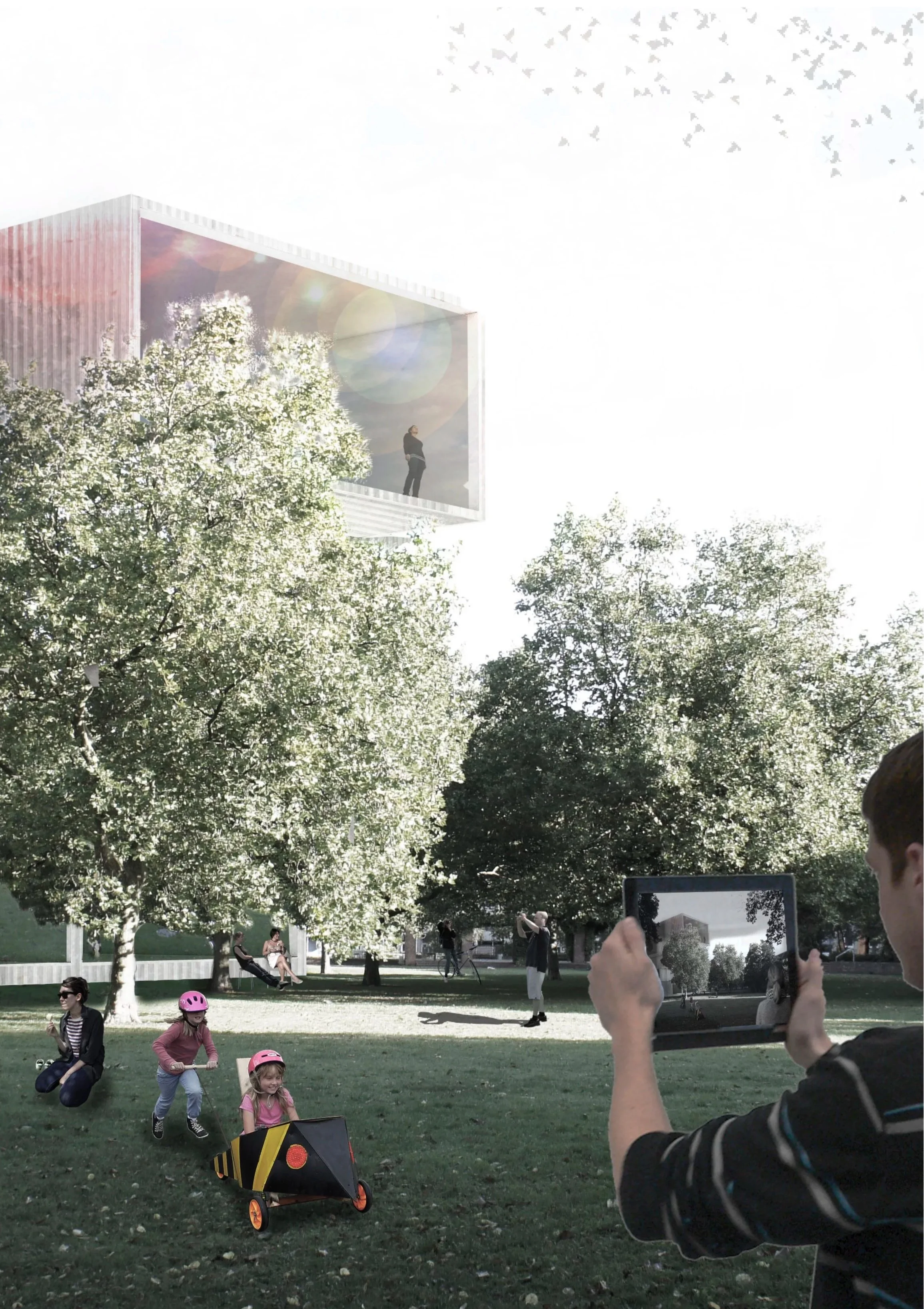 Entwurf "Minimal Impact" für ein Quartiershaus in Münster (DE)