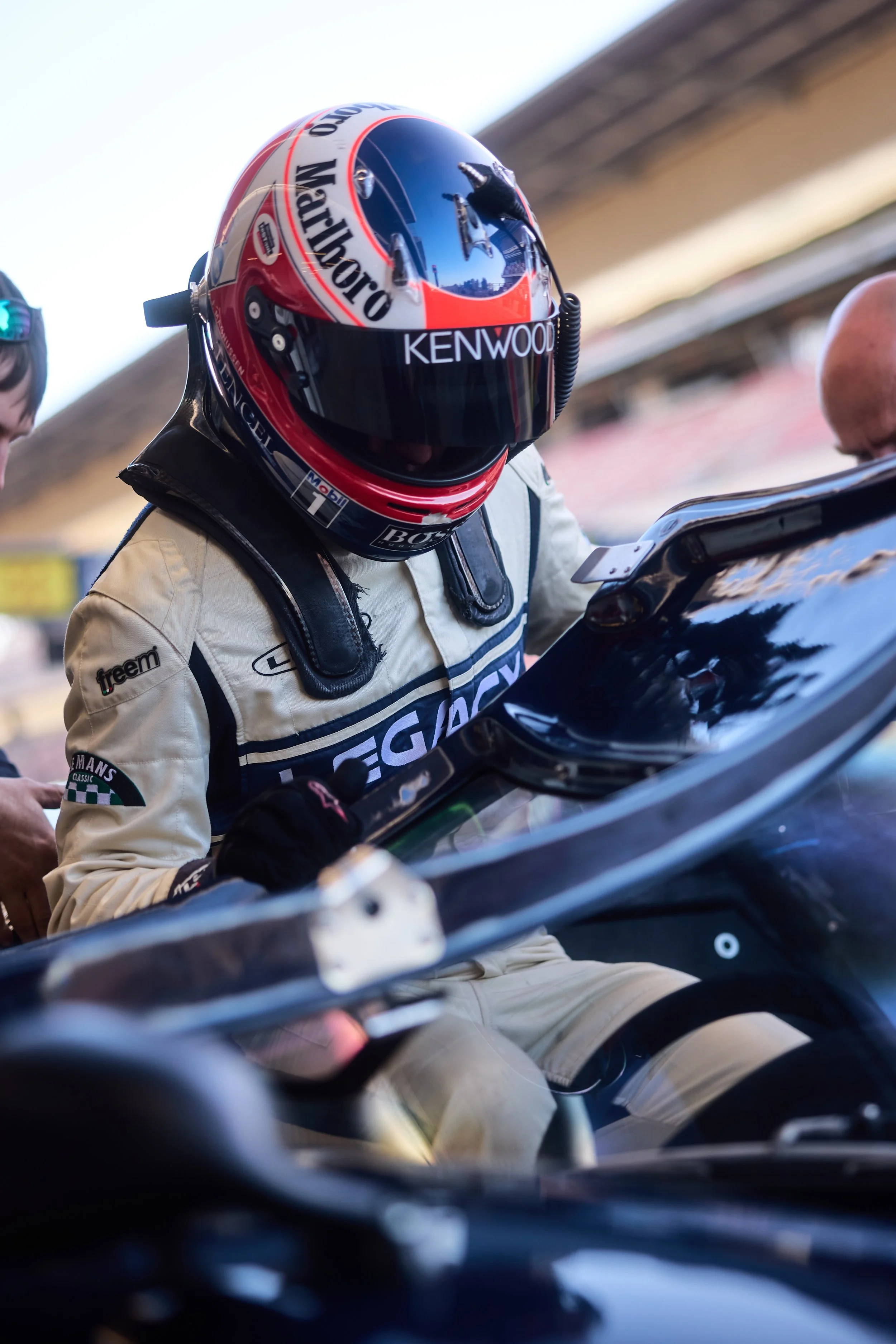 Jan Magnussen. Into the cockpit and focused.