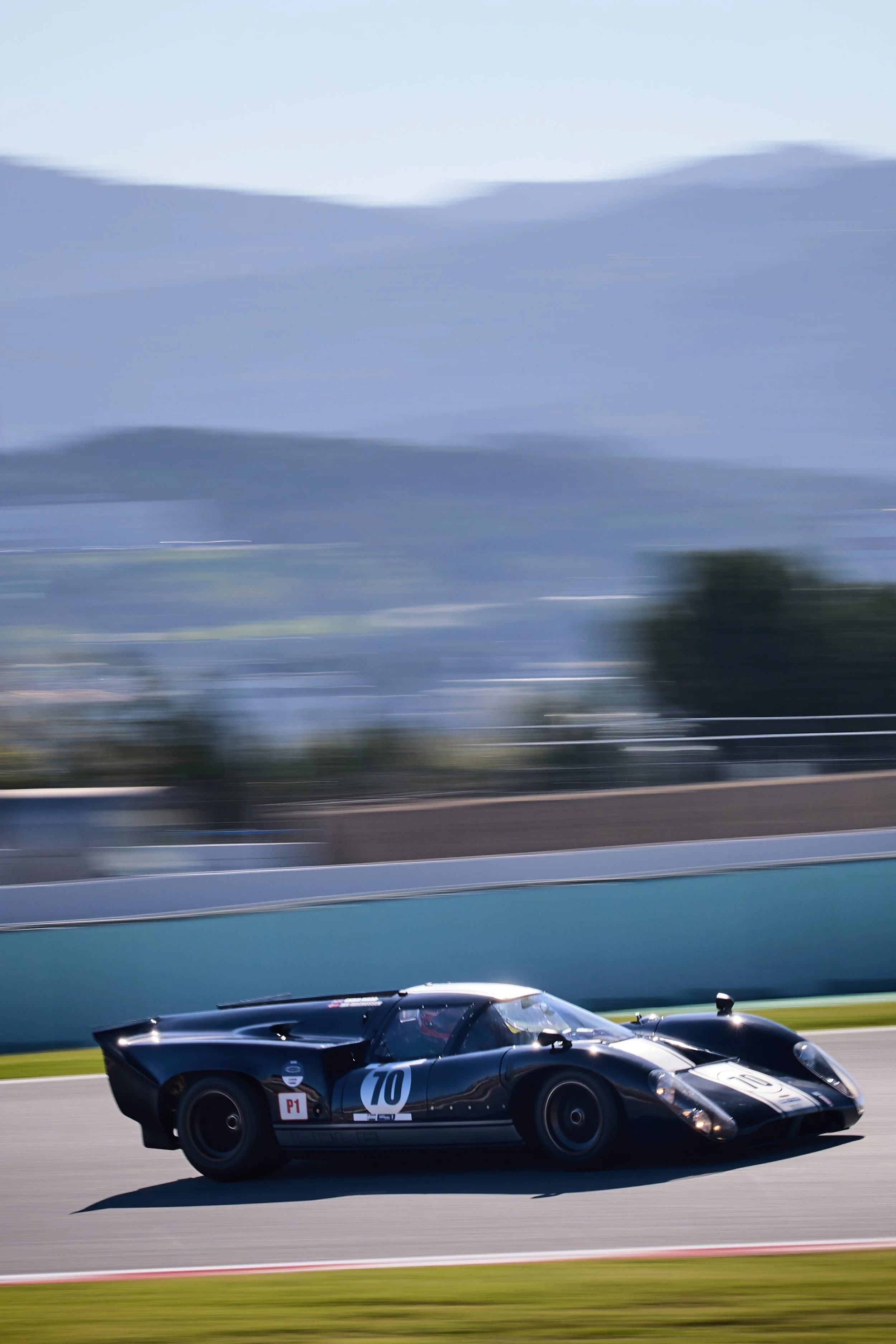 P1. Car #70 at speed. Barcelona, March 2026.