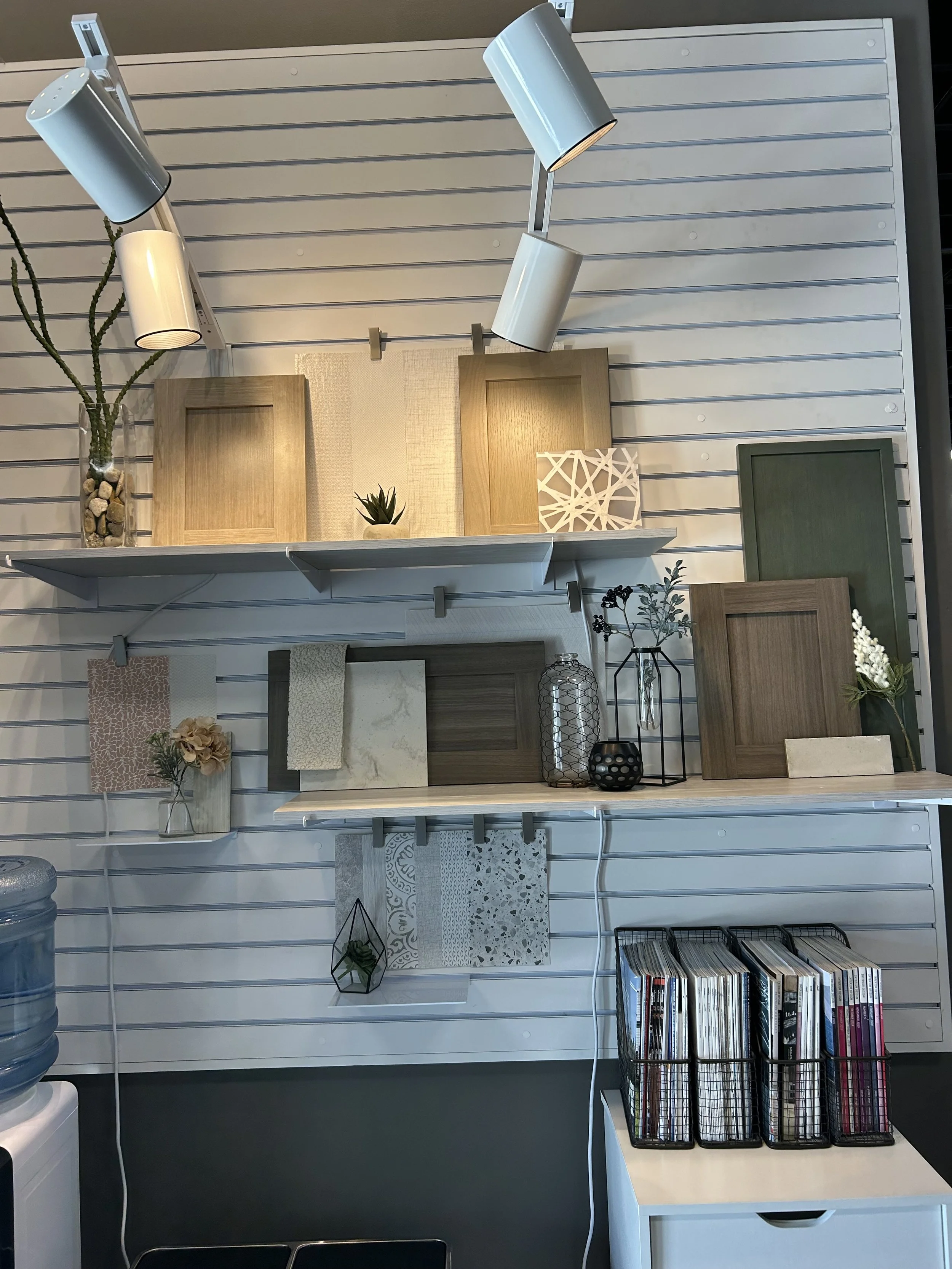 Wall Design- Using updated Gravure Ink products, I was tasked to enhance the previous wall design. I added different pockets of color while still keeping the companies provided products on display. 