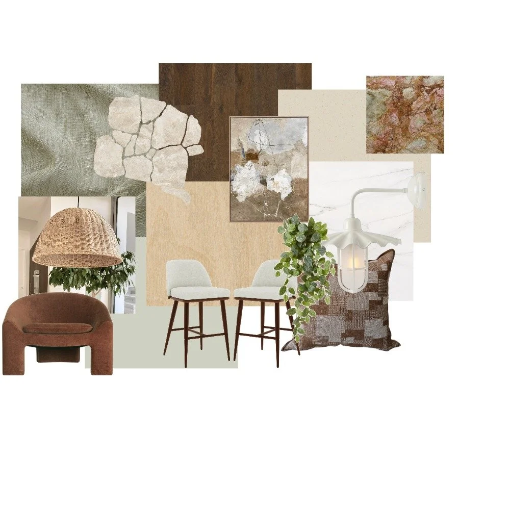 Created on Style Source Book- a room designed to incorporate the colors of nature. Inspired by the greens, browns, and tan colors seen in the world around us!