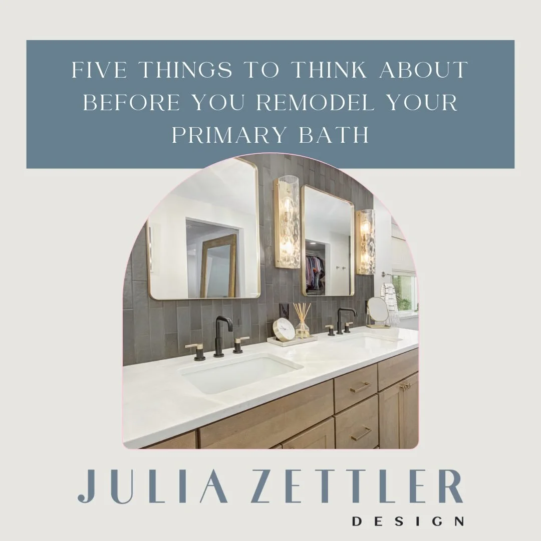 Your primary bathroom is where your day begins and ends. Let&rsquo;s treat it with the importance it deserves. 

Before we even talk about tile or dream about sconces, we always ask our clients to think about their rituals and what they need out of t
