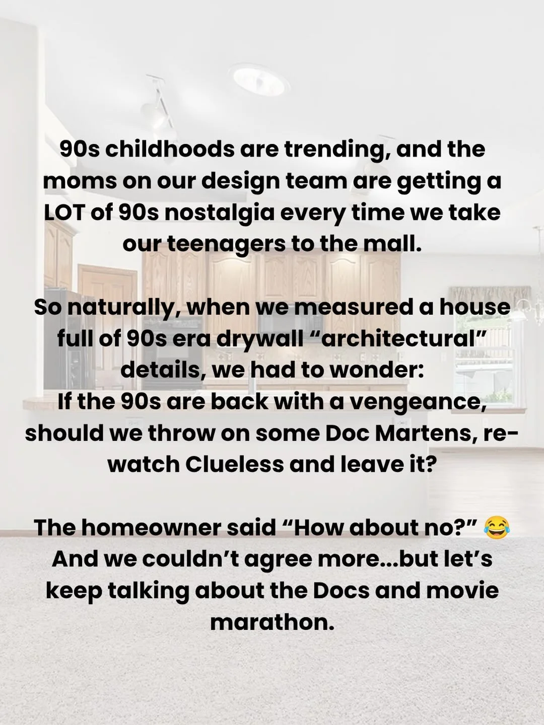 So excited to breathe new life into this 90s ranch project we kicked off this week! We also hear honey stained red oak is knocking on the design door. Are you answering?