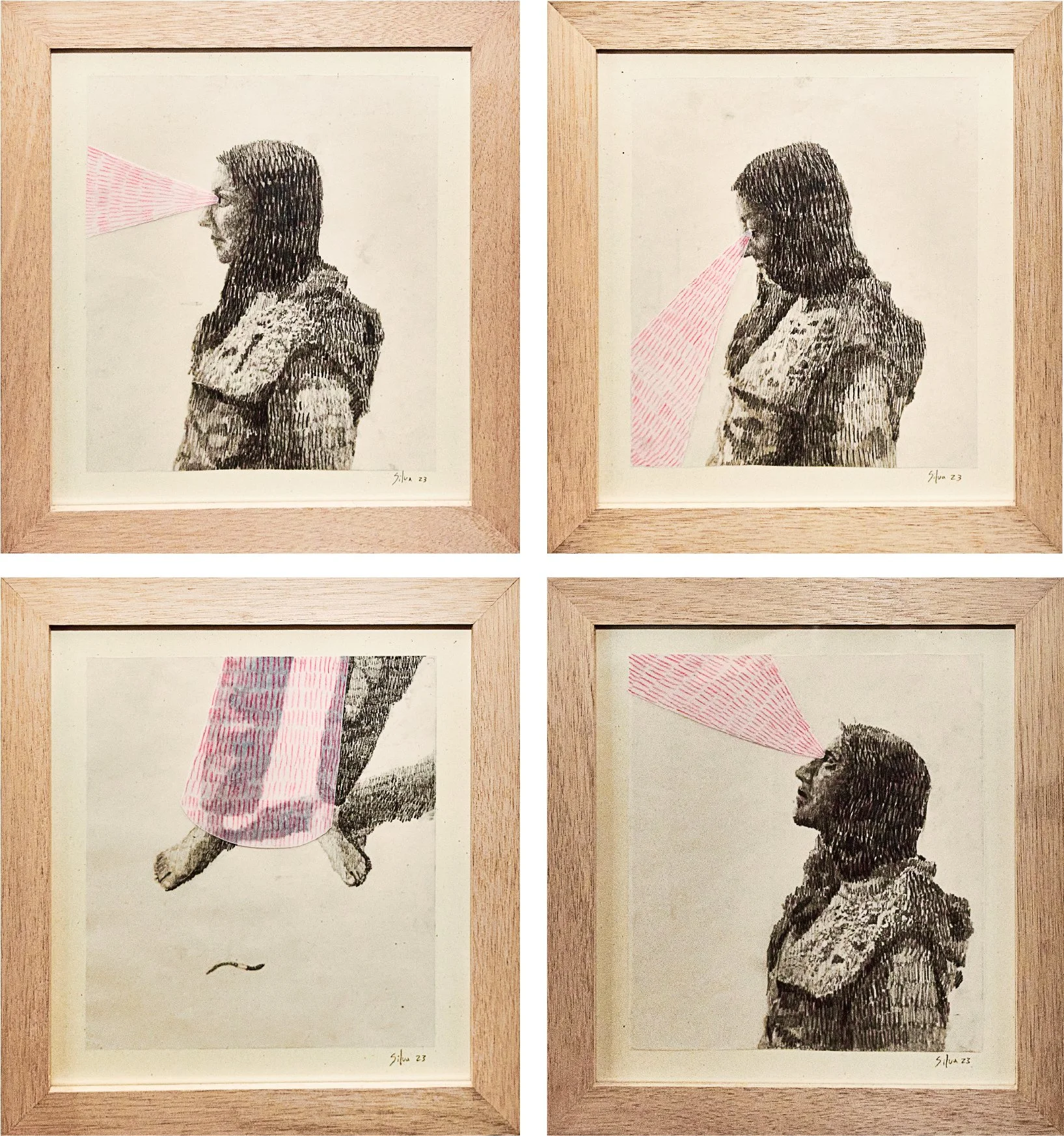 “Caminante”, Grafito y lápiz de color sobre papel 24cm x 15cm, 2023