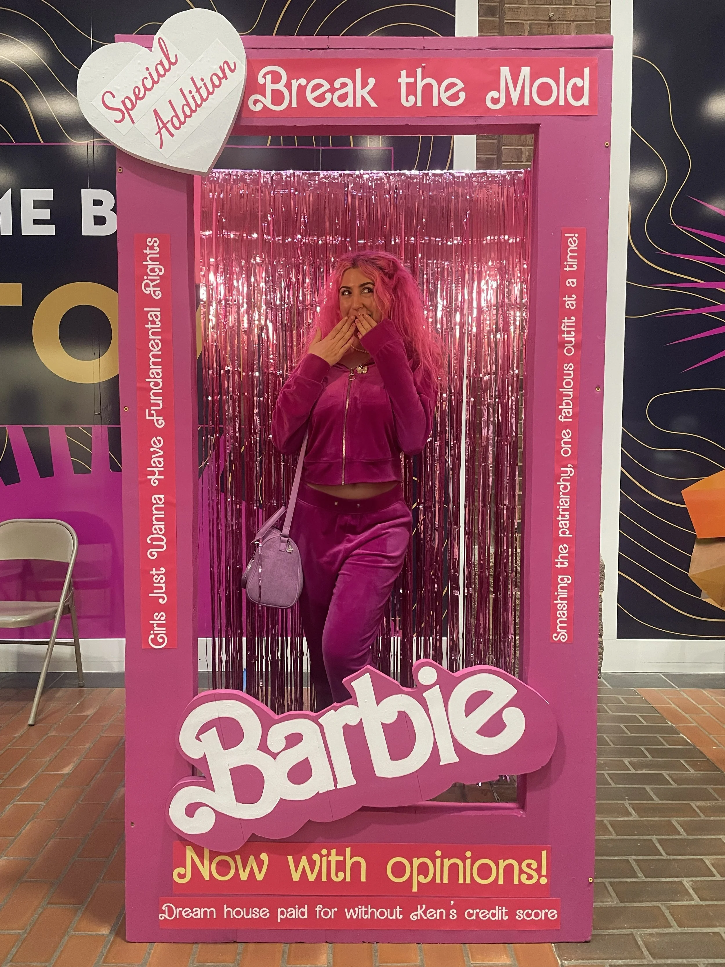 Life-sized Barbie box "Now with Opinions" by Jill Osiecki