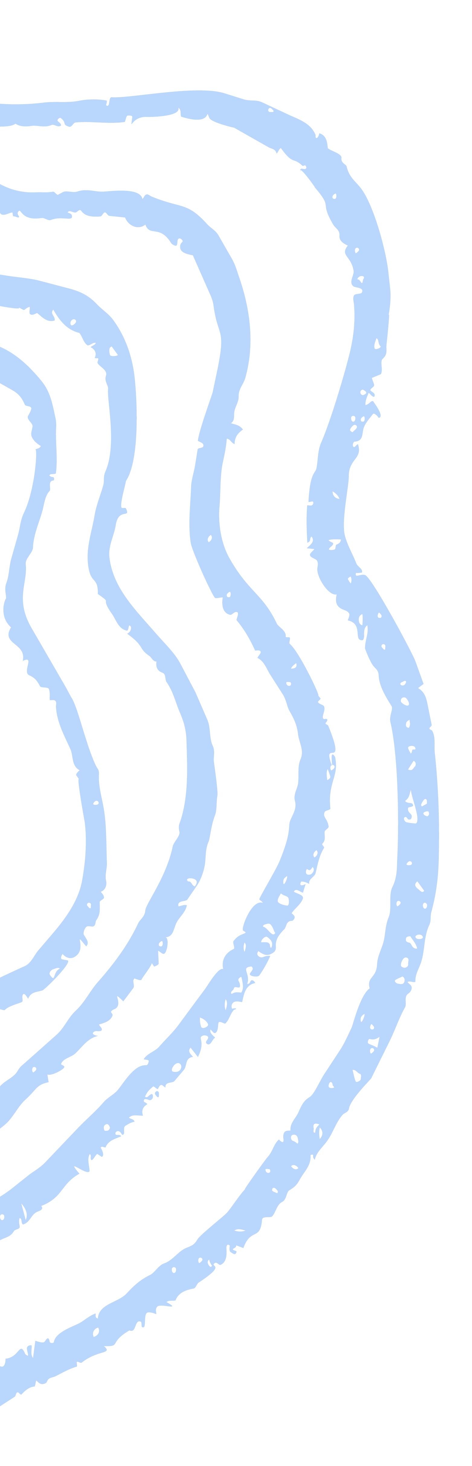 Close-up of the blue, circular waves on a blank background