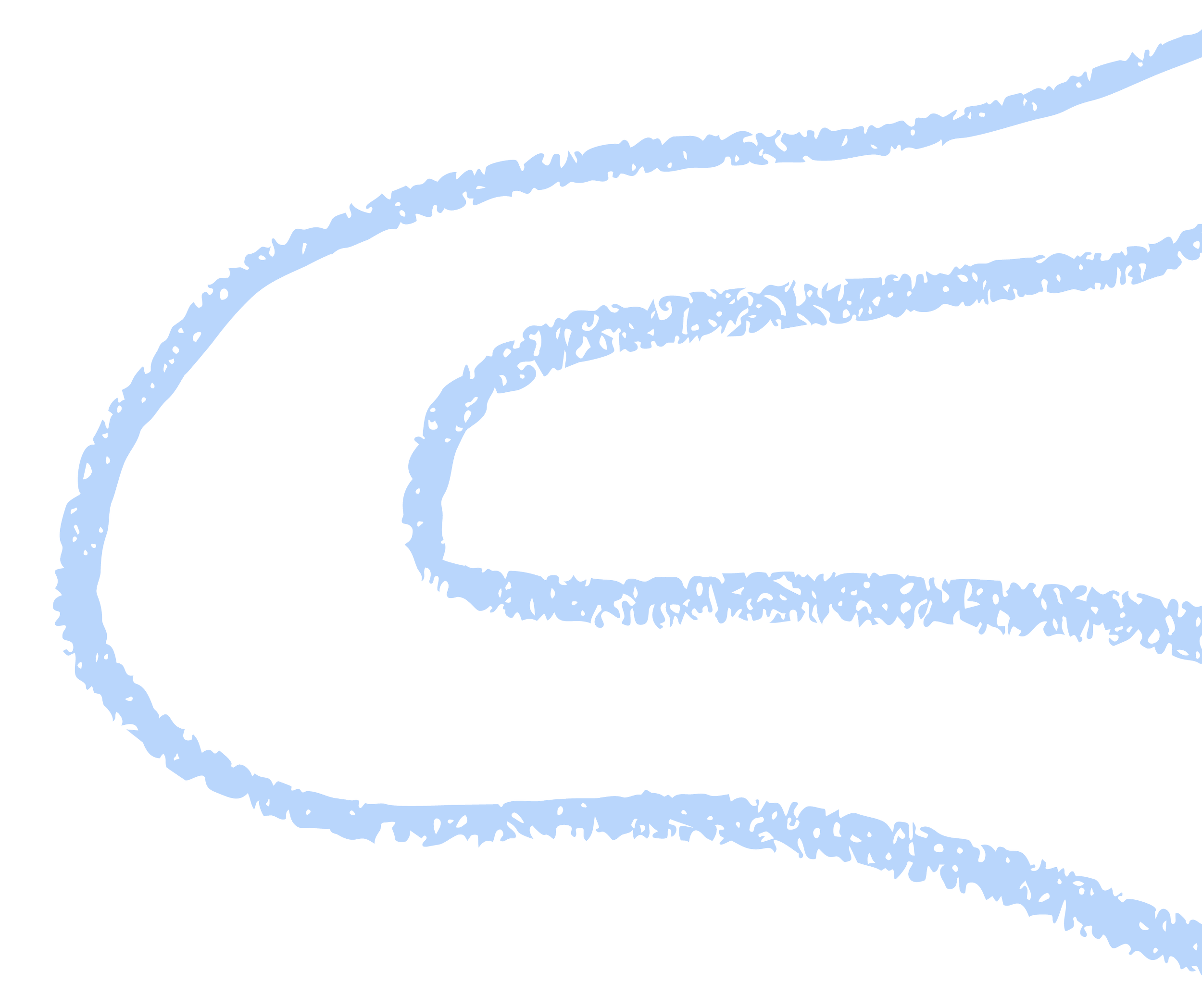 Close-up of the blue, circular waves on a blank background