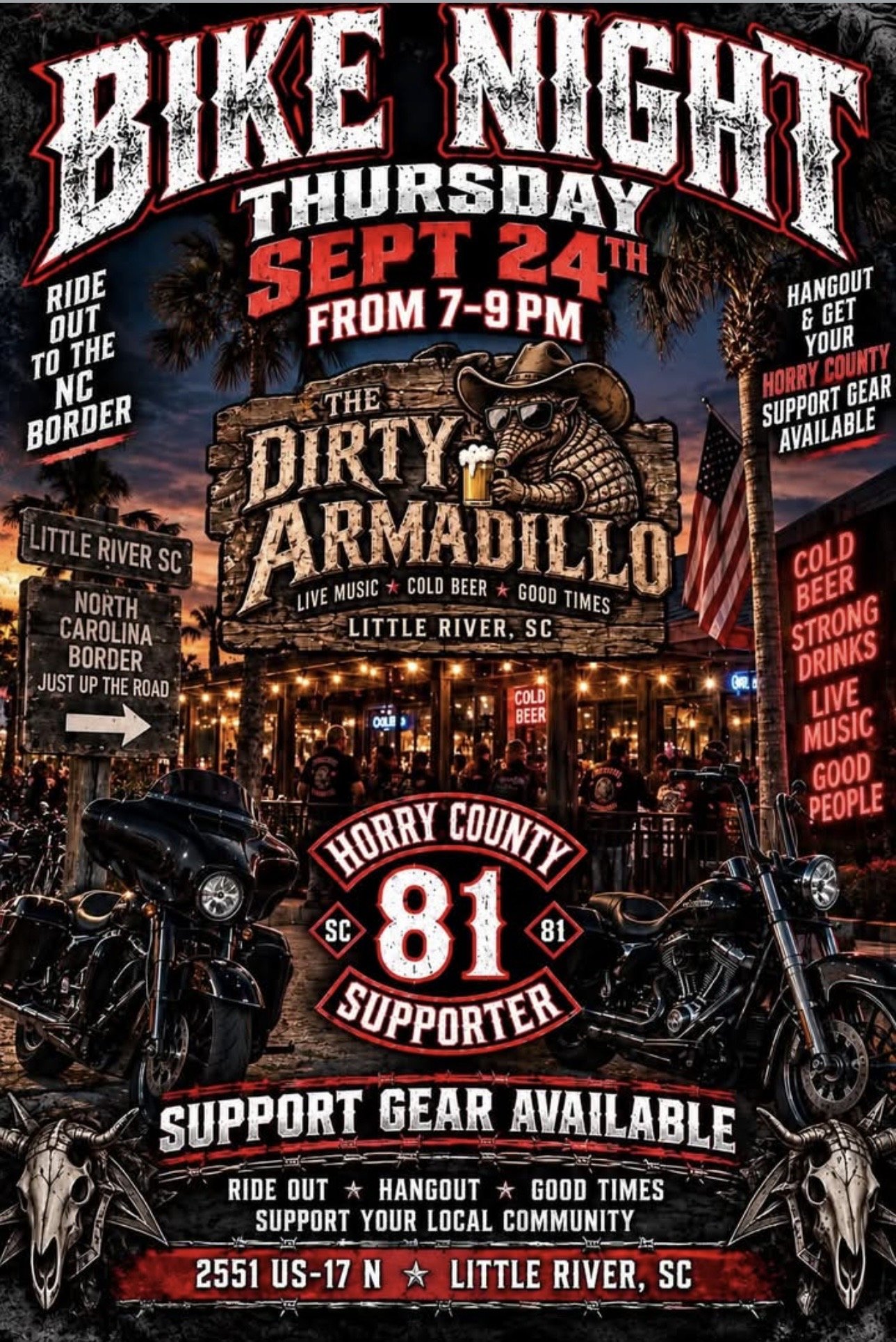 Bike Night Dirty Armadillo