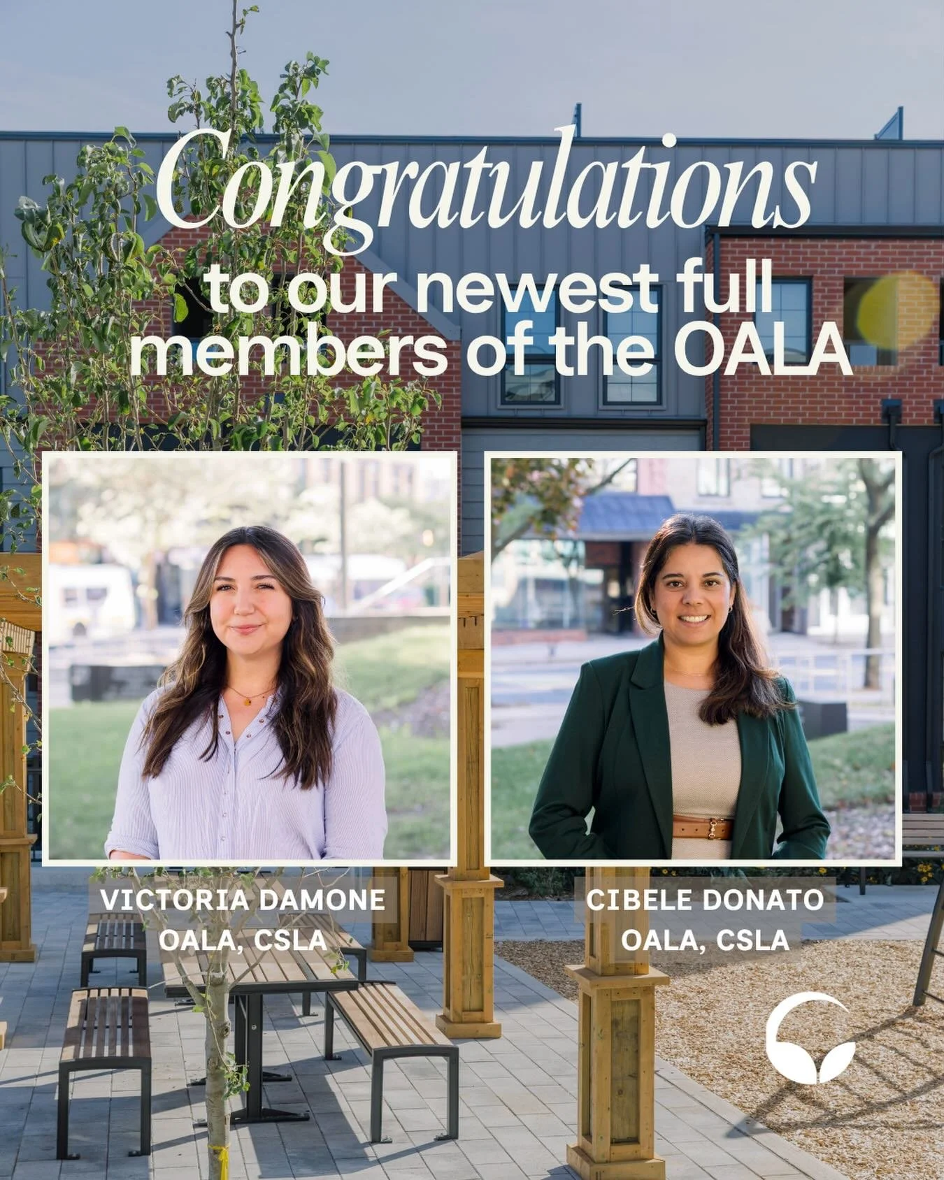 A big congratulations to both Victoria and Cibele on achieving full member status with the OALA.

This milestone reflects your hard work, experience, and commitment to the profession. It&rsquo;s a meaningful step that speaks to both technical experti