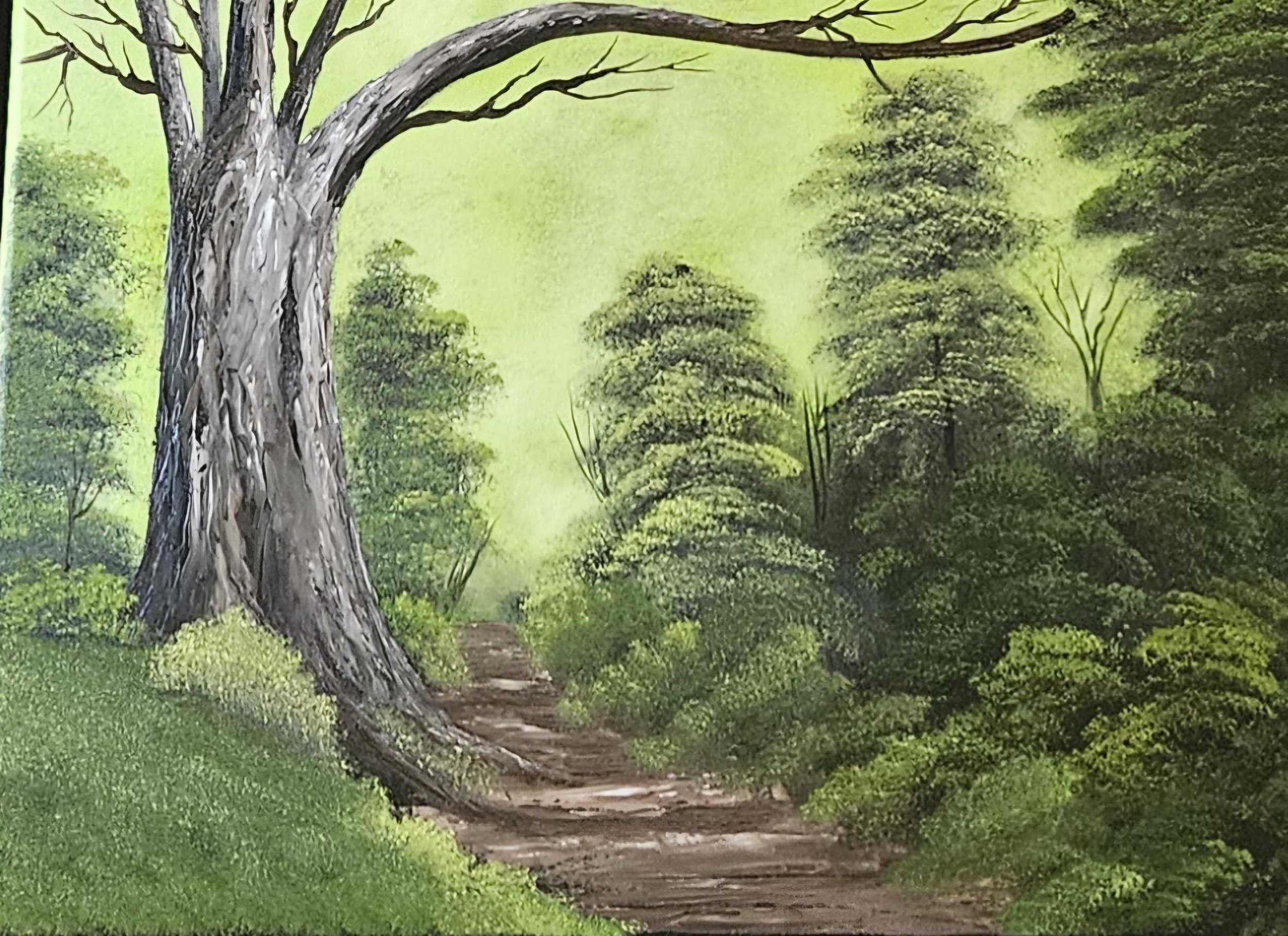 18x24 Oil on Canvas "Deep Forest Path"