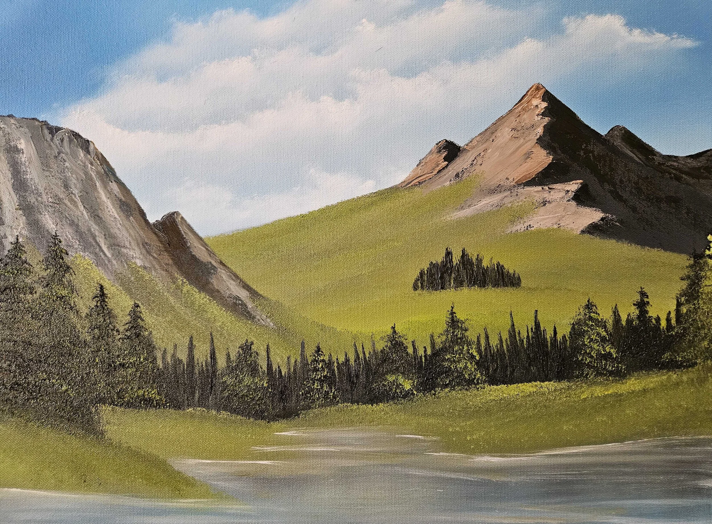 16x20 Oil on Canvas "Alpine Meadow"