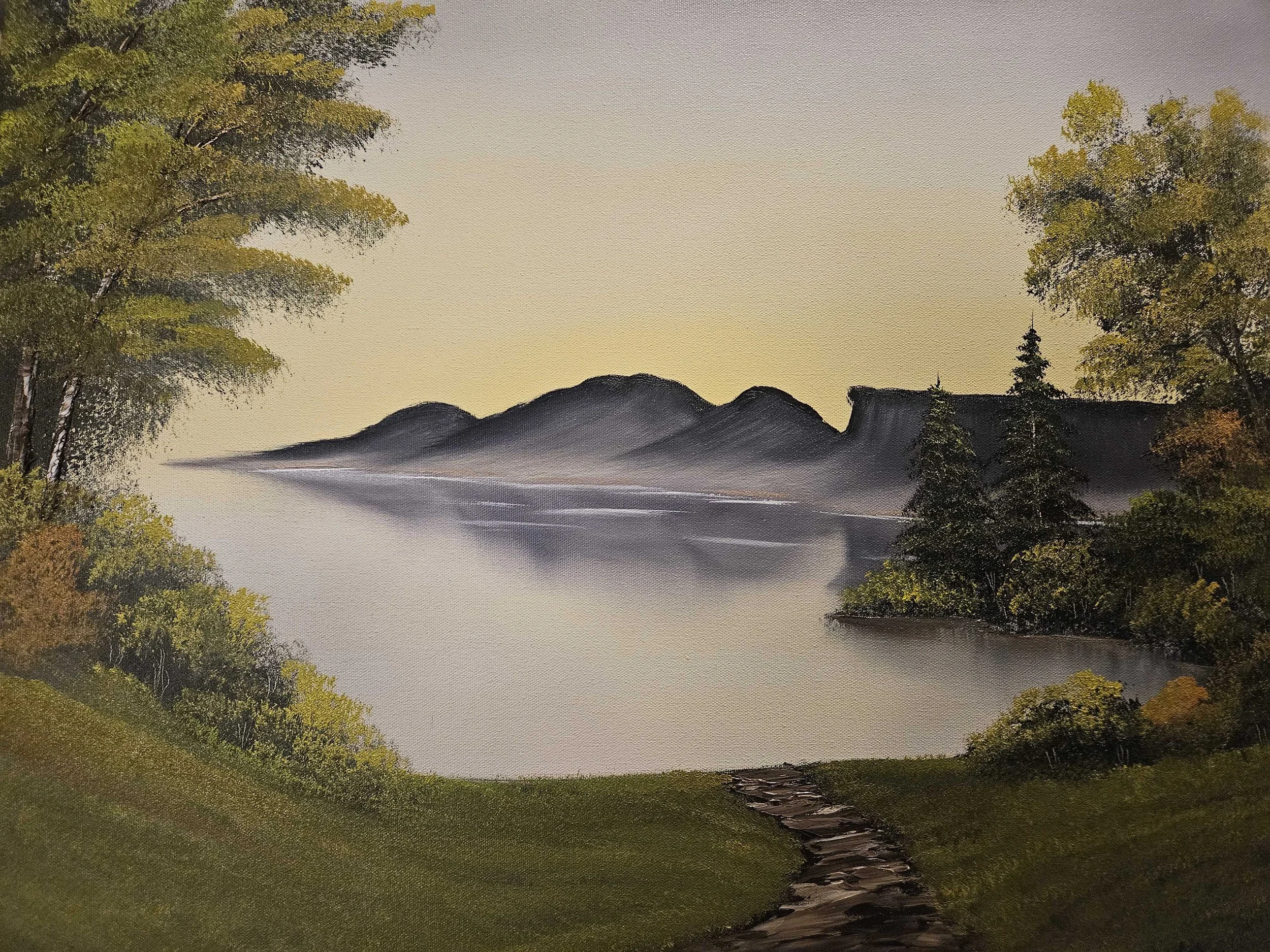 18x24 Oil on Canvas "Dawn on the Lake"