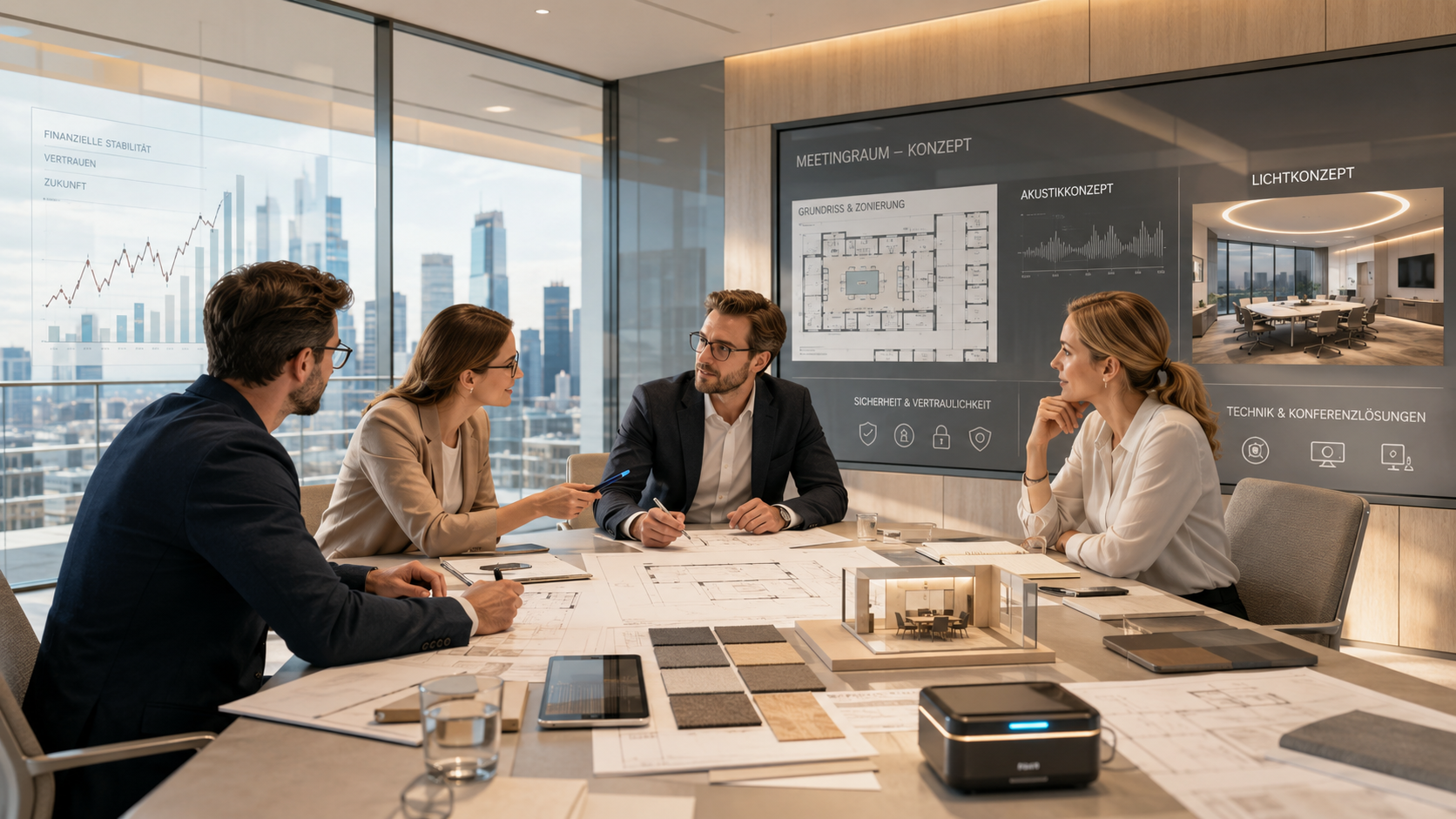 Planung von Konferenzräumen im Finanzsektor