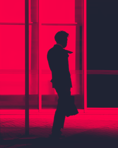 Geometric drawing of an outline square with sections divided by vertical, horizontal, and diagonal lines.