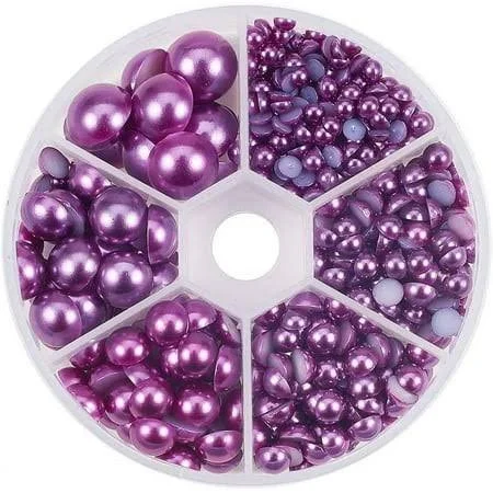 Add flatback pearl beads