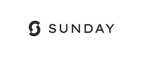 A logo with a stylized 'S' followed by the word 'SUNDAY' in capital letters.