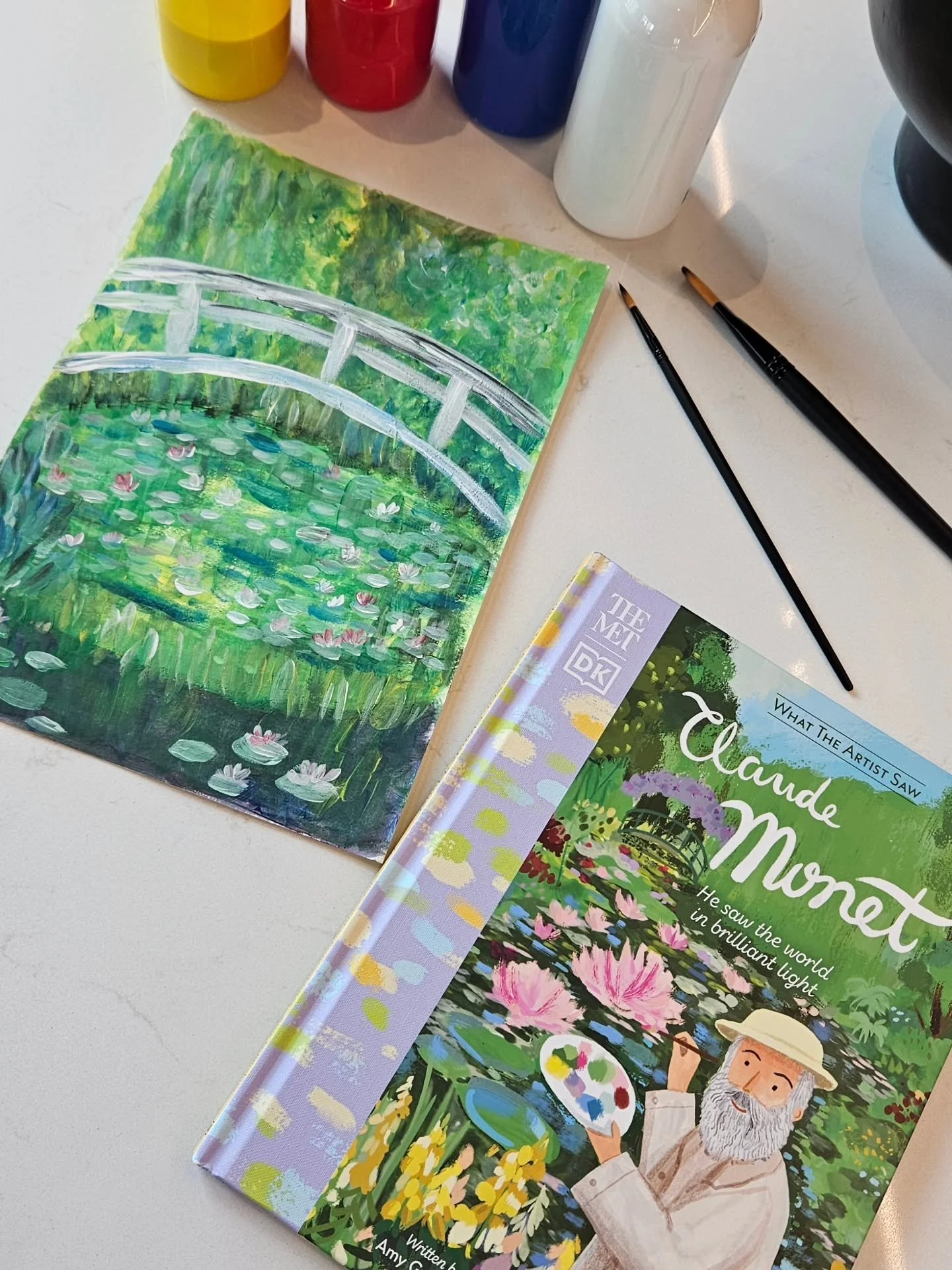 Our little art exploration over half term - we read a story about Claude Monet, enjoyed a few of his famous paintings  and tried our hand at his style of painting 🎨 We had so much fun and don't you think the art pieces created look fantastic?

If yo