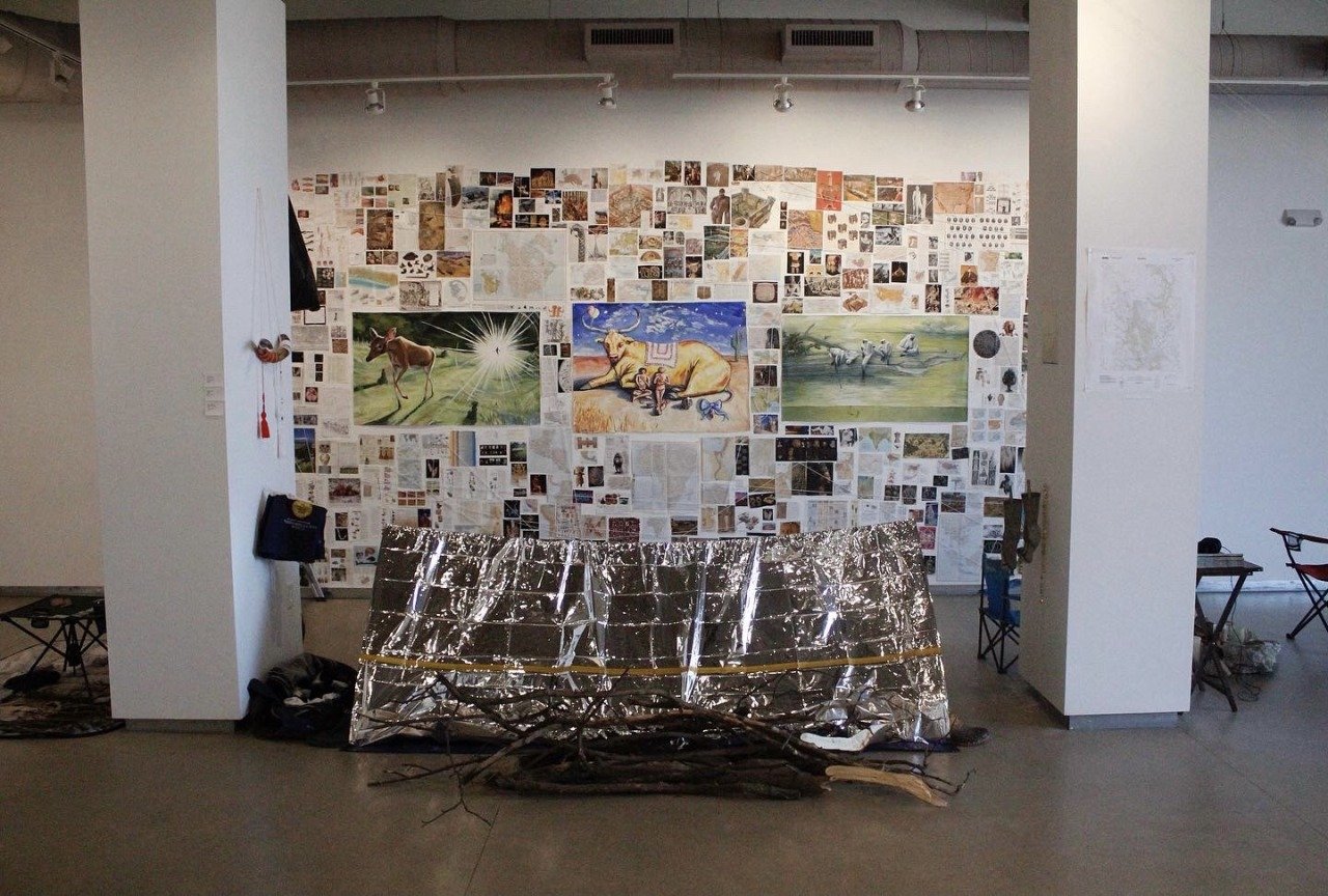 ["Buzzard's Roost" - 
Multimedia installation
April - May 2022]

Named after the Boy Scout summer camp of my youth, this was my first exhibition after graduating from Ohio State, as part of a group of two other artists at ROY G BIV’s monthly rotation