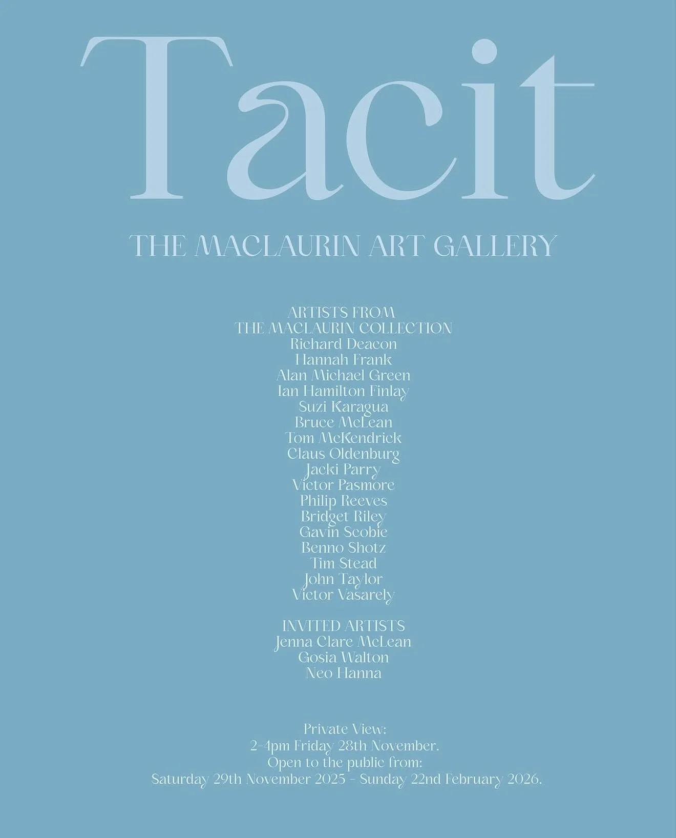 It&rsquo;s an absolute pleasure to have been invited to exhibit work alongside these amazing artists 🤍 at @maclaurinart Rozelle Estate, Ayr ! 

The exhibition &lsquo;Tacit&rsquo; will be running from 29th Nov 2025 - 22nd Feb 2026. 

I will be showin