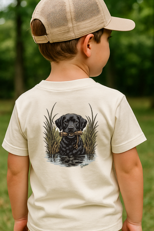 Boys Duck Hunting Dog Graphic Tee | Lab Retriever Outdoor Shirt | Bella Canvas