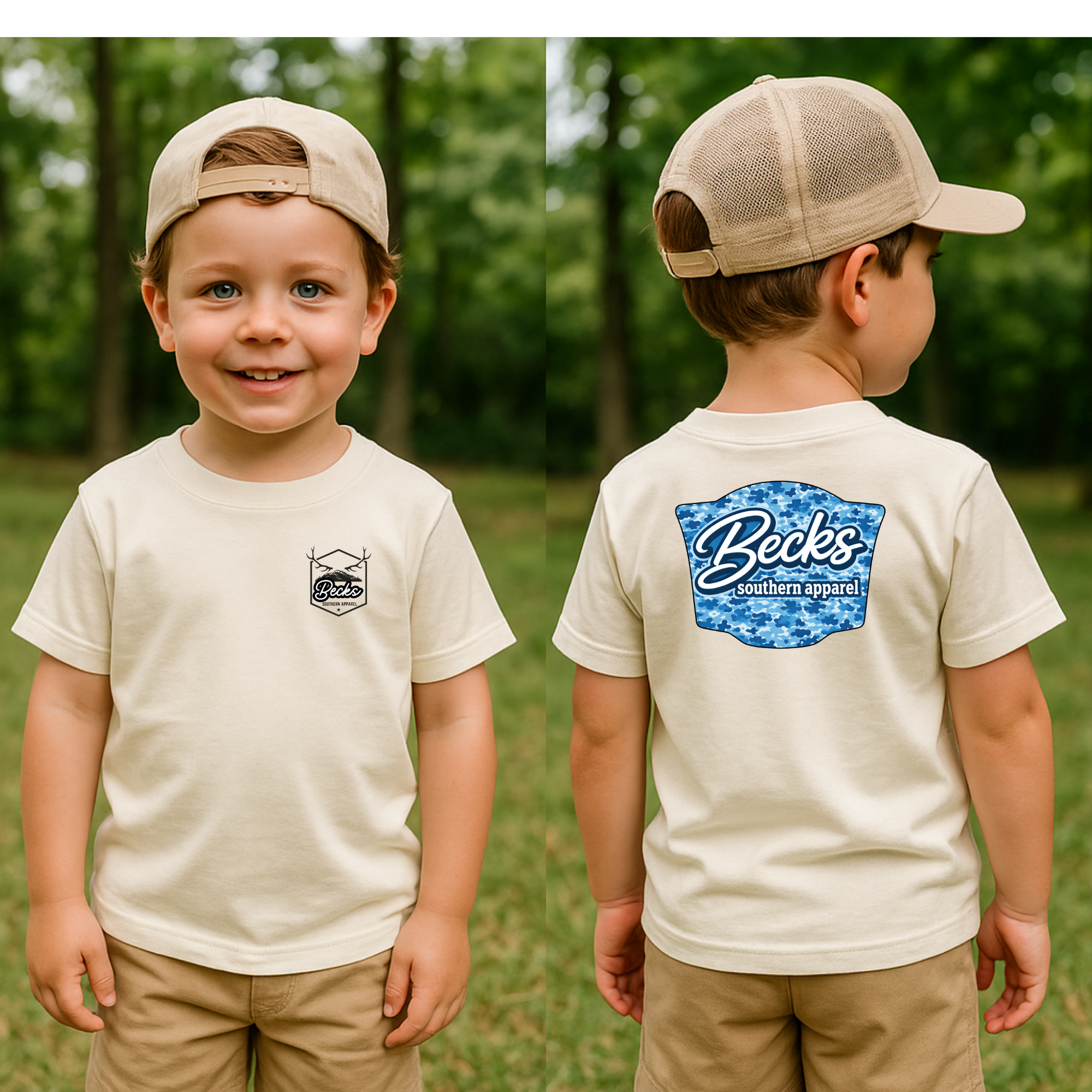 Becks Signature Camo Tee Blue