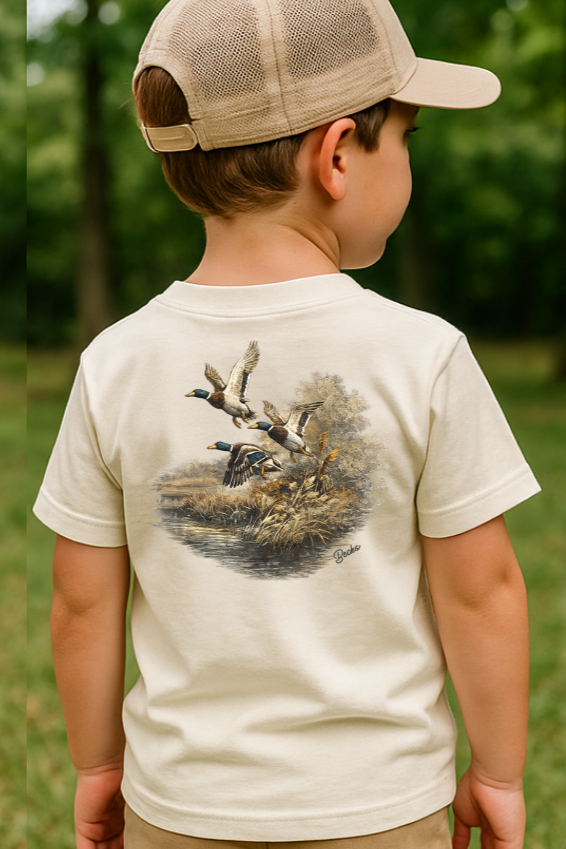 Boys Duck Hunting Graphic Tee | Mallard Duck Outdoor Shirt | Bella Canvas