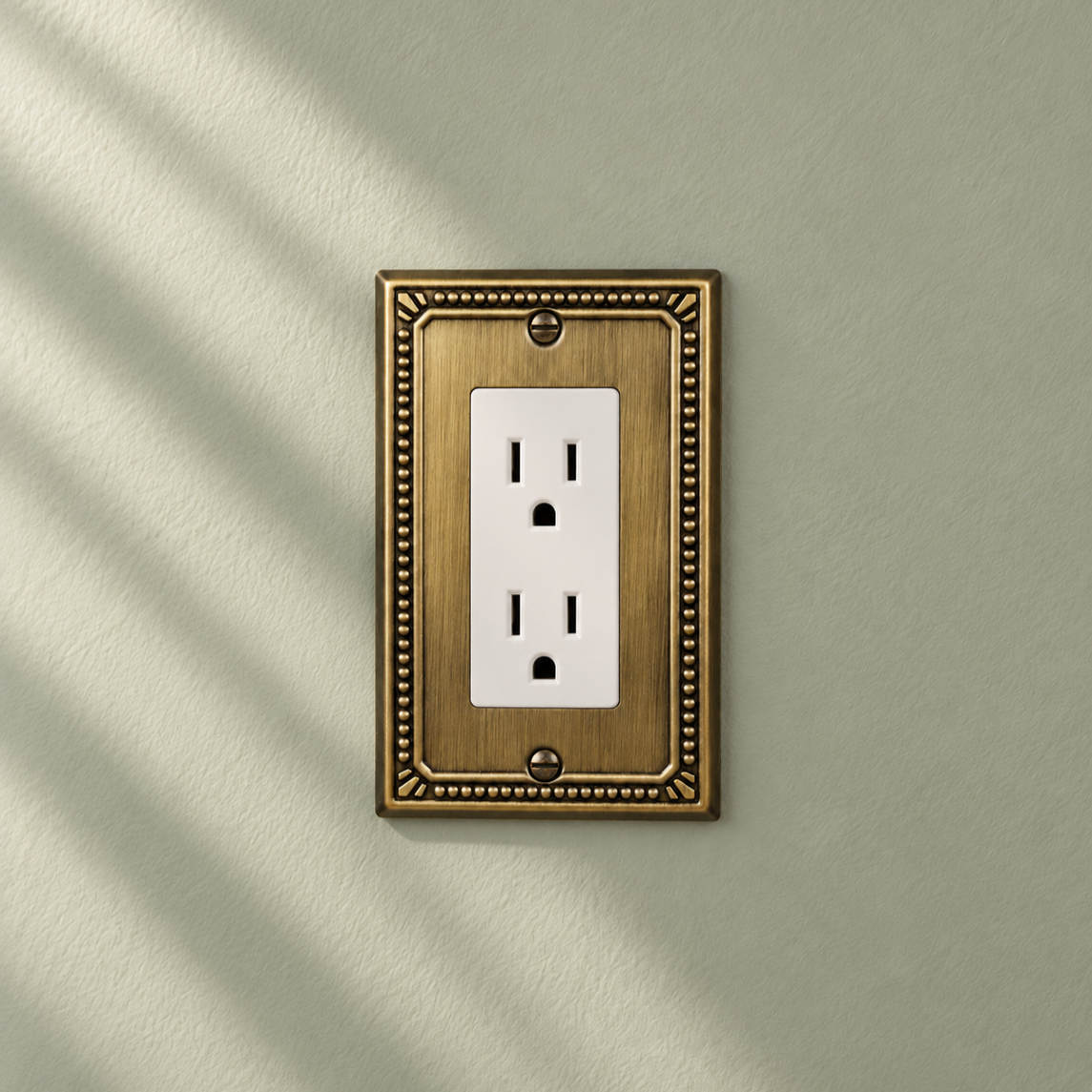 Switch Plates Outlet Covers, 4-Pack Antique Brass Metal Wall Plates