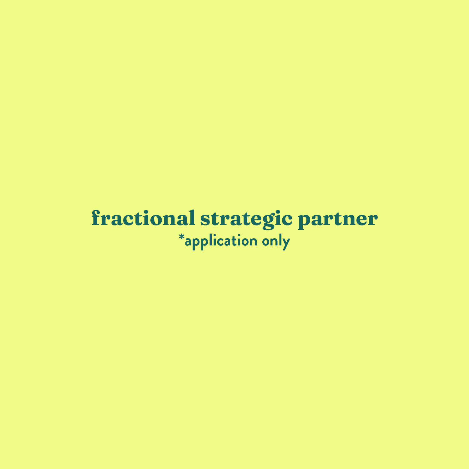 Fractional Strategic Partnership