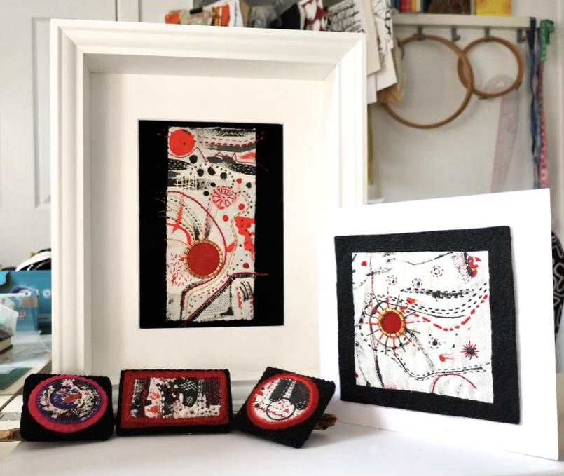 Textile Art – Mark Making on Calico/Cotton &amp; Hand Embroidery