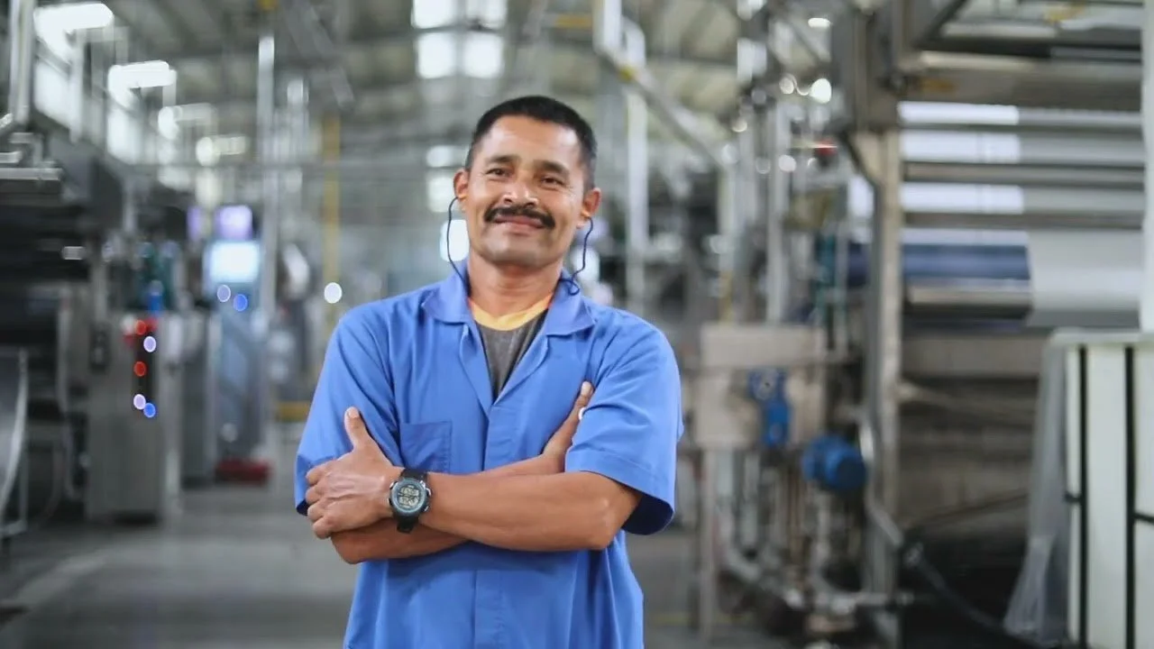 Male worker in Salvadoran circular fashion manufacturing facility