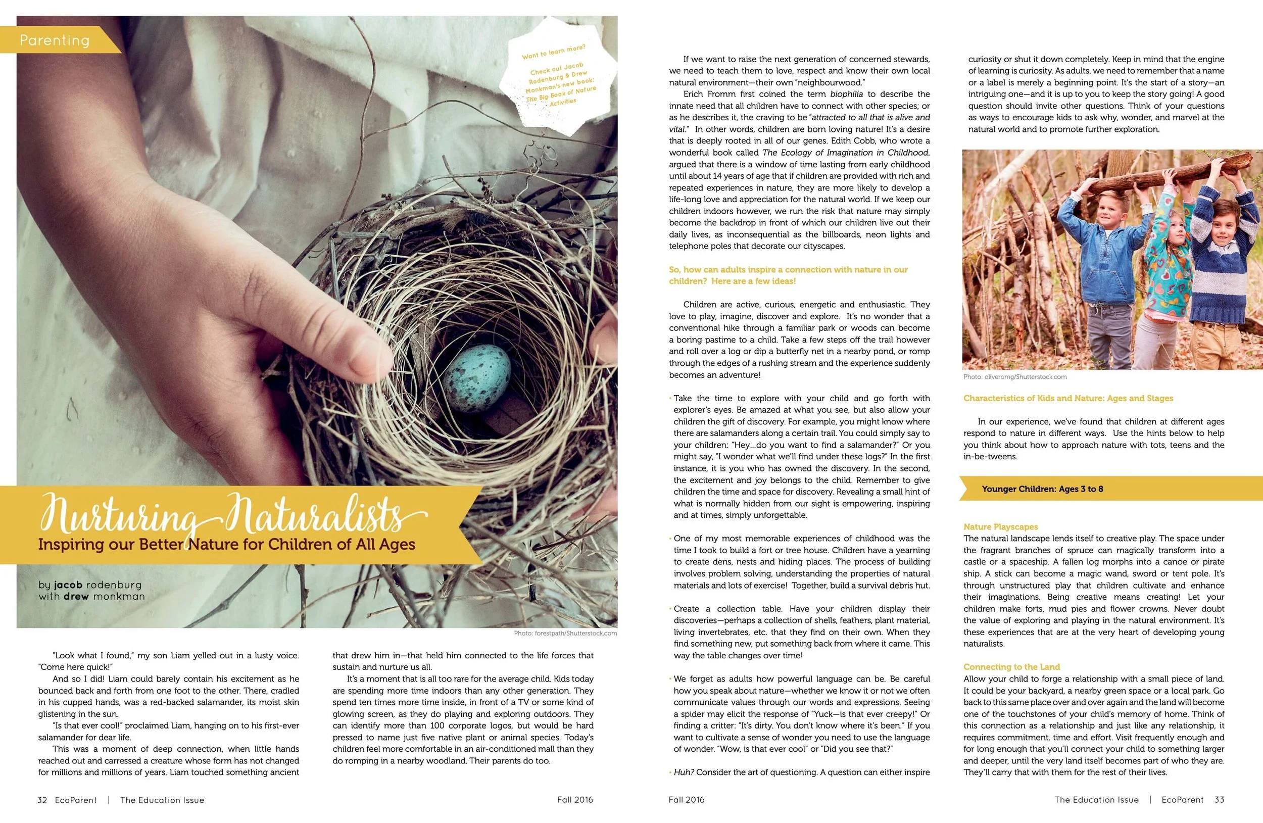 Image of a bird's nest with a speckled blue egg in the center, held by a person's hand. The nest is made of twigs and sits on a light-colored surface.