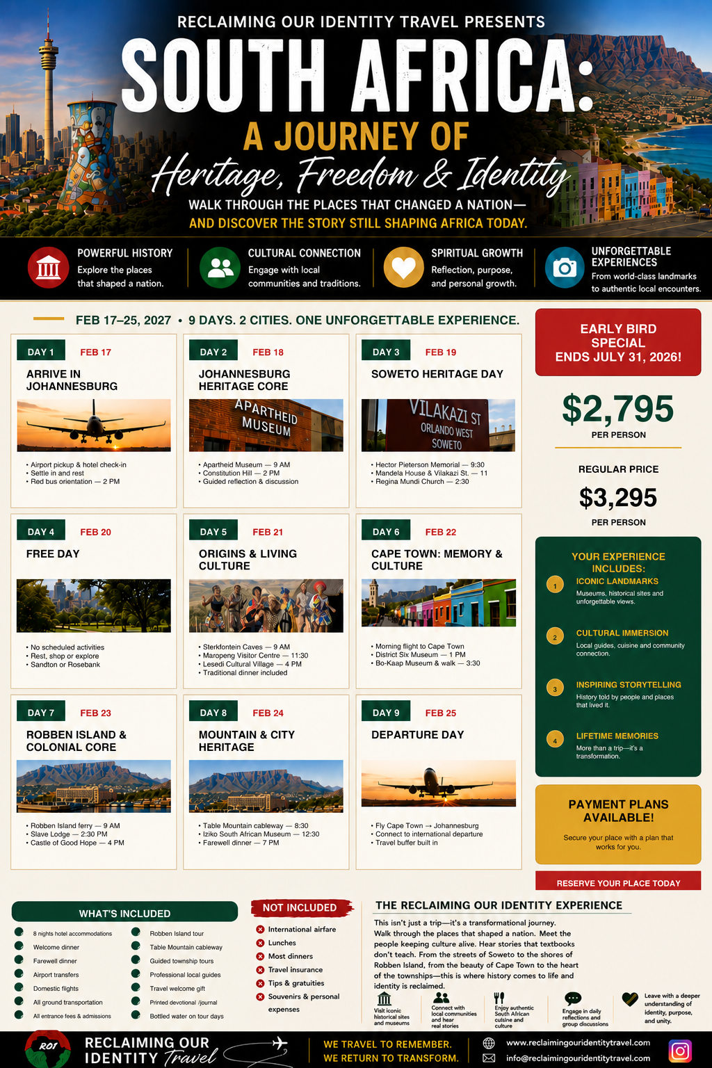 The Ultimate Johannesburg & Capetown Experience (February, 2027) - Deposit