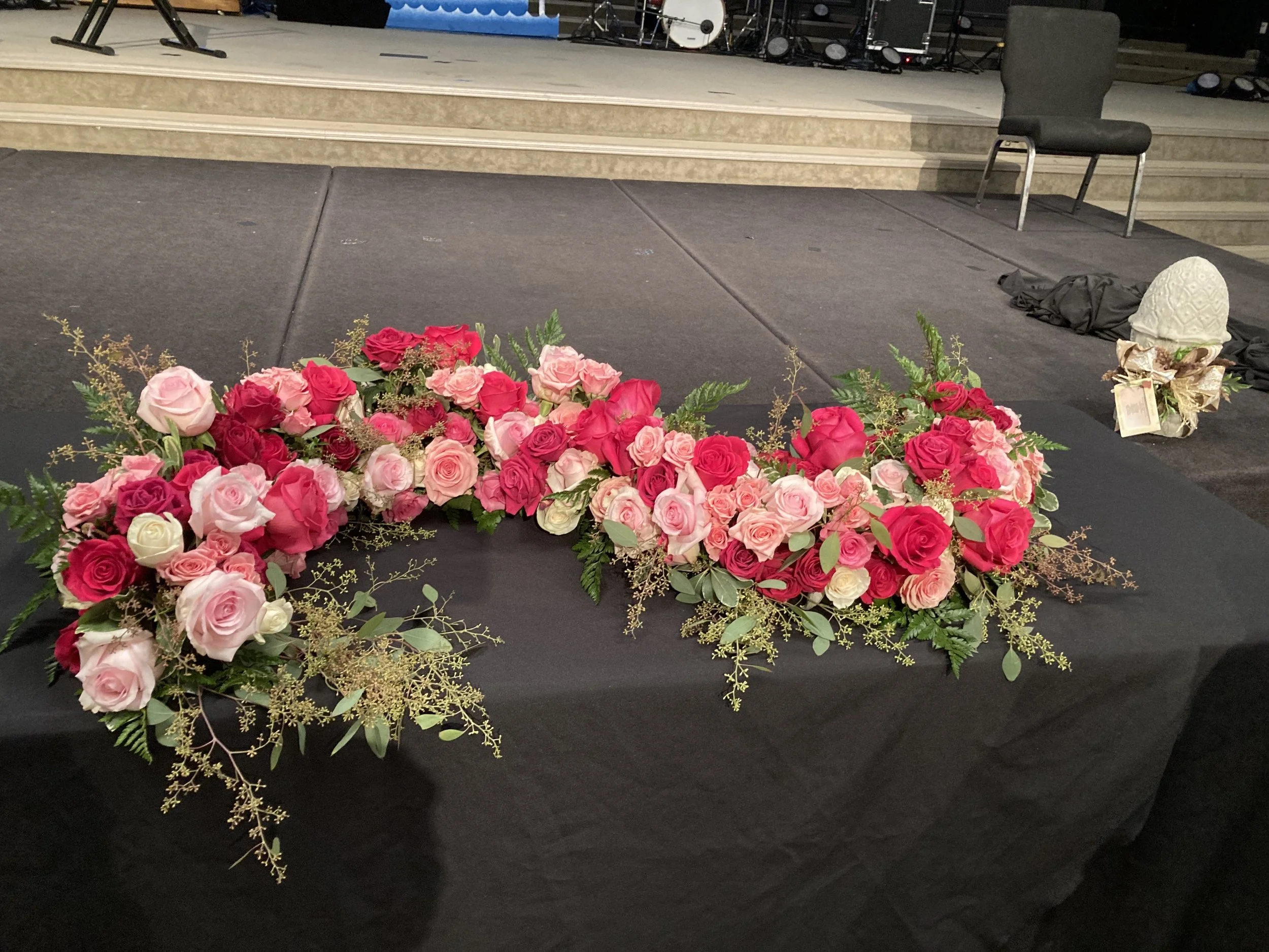 Memorial flowers. Designed to surround an urn.