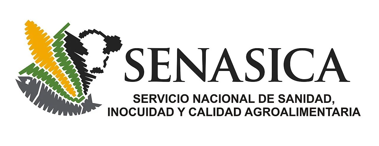 SENASICA logo with a stylized map of Mexico and text in Spanish.