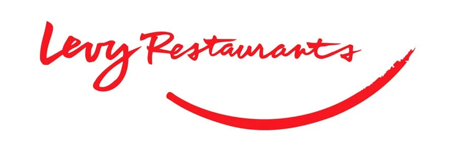 Levy Restaurants logo in red cursive font with a red curved line underneath.