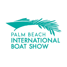 Palm Beach International Boat Show logo with a stylized boat and palm frond