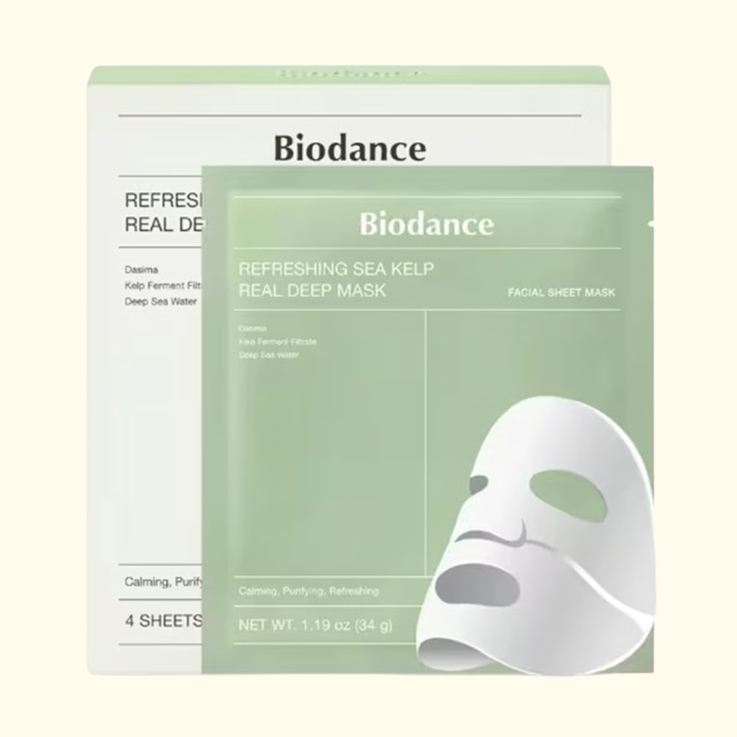 Biodance – Refreshing Sea Kelp Real Deep Mask | 4 piezas