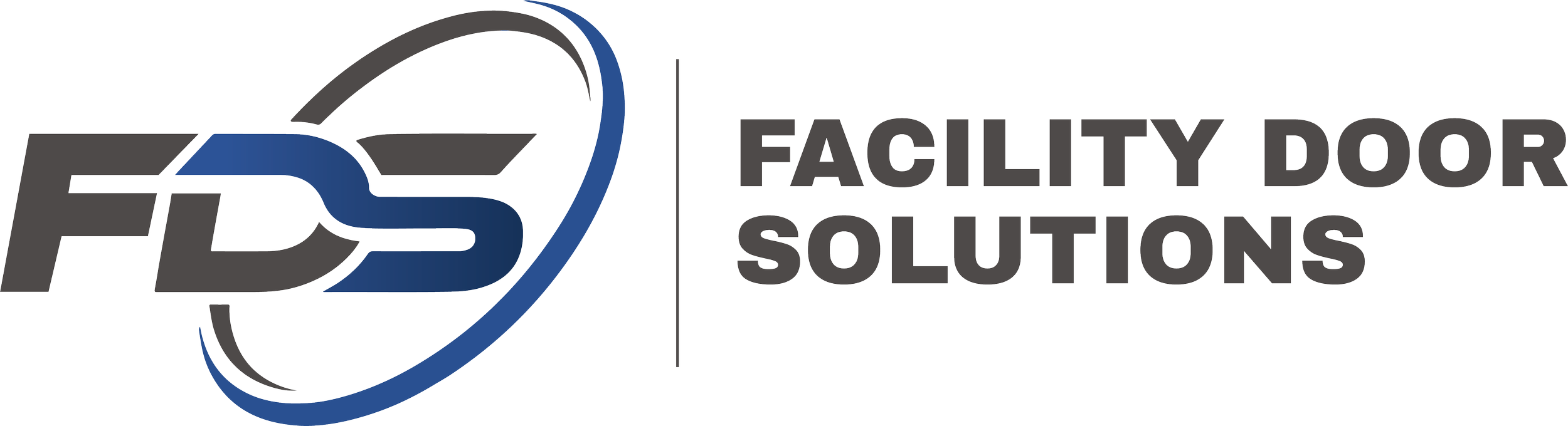 Logo of FDS Facility Door Solutions with stylized initials and text.