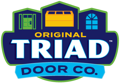 Triad Door Co. logo with icons of a door, a garage door, and a window.